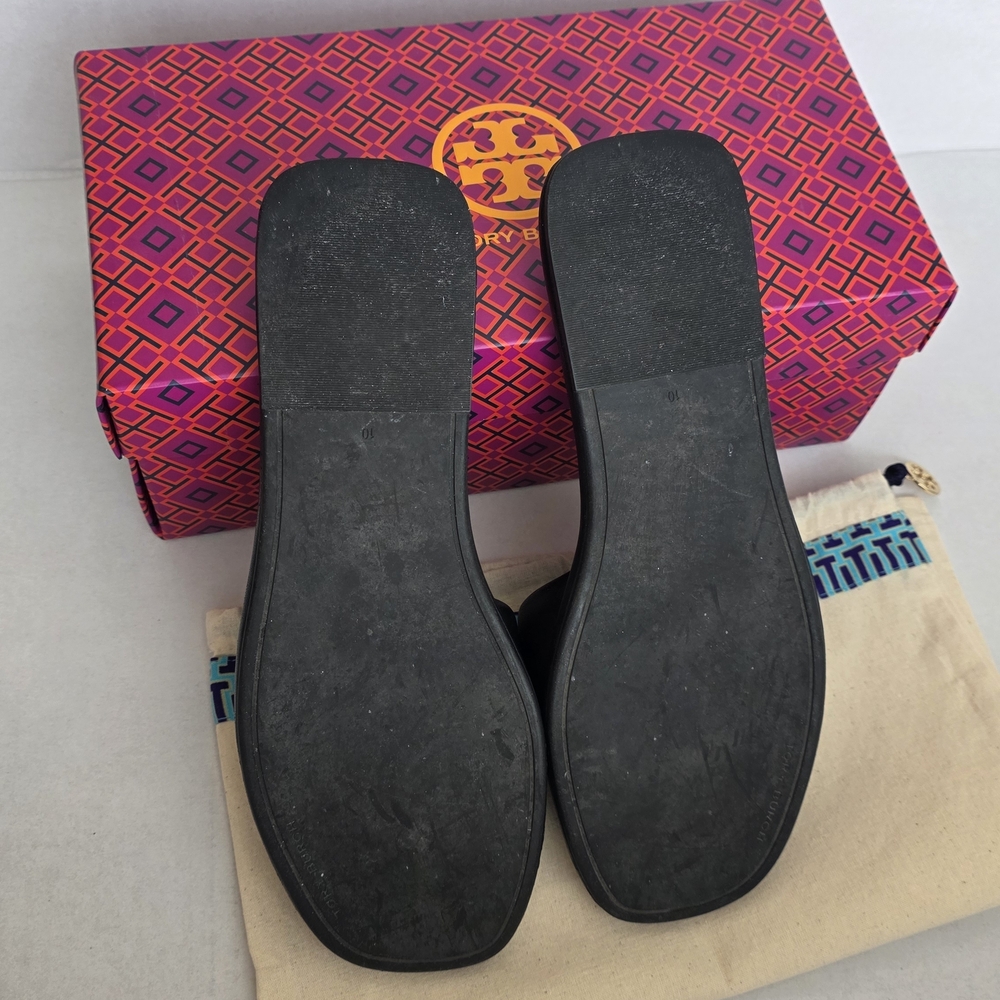 Tory Burch Black Slide Perfect Black/Gold Size 10 - Picture 5 of 15